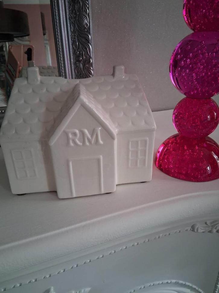 Decoratief Keramiek spaarpot Huisje RM - Woondecoratie, Huis en Inrichting, Woonaccessoires | Overige, Zo goed als nieuw, Ophalen of Verzenden