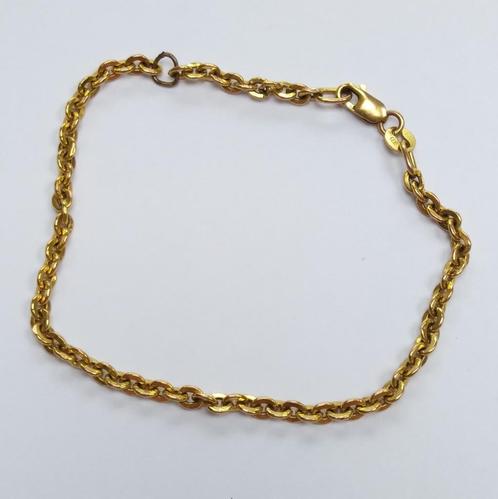 geelgouden ARMBAND  (8kt)  18 cm, en extra oog op 15,5 cm, Sieraden, Tassen en Uiterlijk, Armbanden, Gebruikt, Goud, Geel, Ophalen of Verzenden