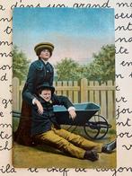 Vrouw vervoert dronken man in kruiwagen (S), Ophalen of Verzenden, Voor 1920, Ongelopen, Overige thema's
