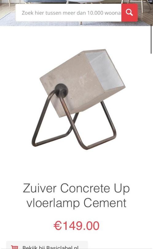 Vloerlamp Zuiver Concrete up nieuw, Huis en Inrichting, Lampen | Vloerlampen, Nieuw, Minder dan 100 cm, Metaal, Ophalen of Verzenden