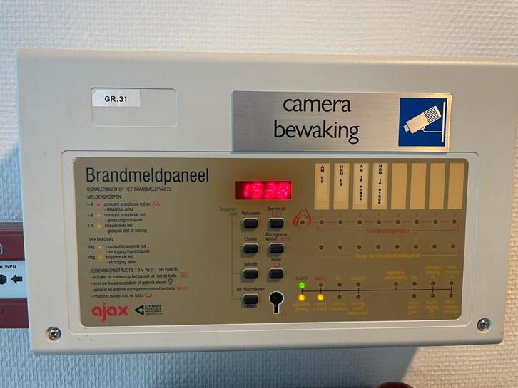 Brandmeldcentrale met Rookmelders - Compleet Systeem, Doe-het-zelf en Verbouw, Alarmsystemen, Gebruikt, Compleet systeem, Rook