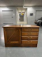 Massief eiken kastje met 4 lades en deurtje vintage art deco, Huis en Inrichting, Kasten | Dressoirs, Ophalen of Verzenden, Zo goed als nieuw