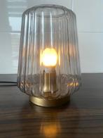 Moderne tafellamp glas goud rookglas lm design, Minder dan 50 cm, Glas, Ophalen of Verzenden, Zo goed als nieuw