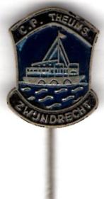 C.P. Theuns Zwijndrecht blauw op zilverkl speldje ( U_304 ), Verzamelen, Speldjes, Pins en Buttons, Verzenden, Nieuw, Transport