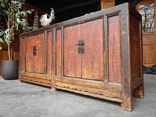 Antiek chinees dressoir | Oude sidetable   #803, Huis en Inrichting, Kasten | Dressoirs, 150 tot 200 cm, 25 tot 50 cm, Met deur(en)