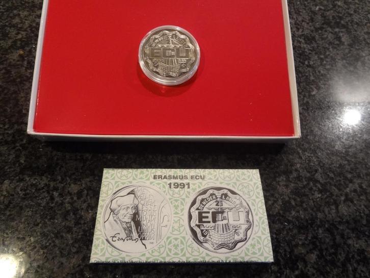 Erasmus 2,5 ECU 1991 met certificaat, Postzegels en Munten, Munten | Nederland, Losse munt, Overige waardes, Koningin Beatrix