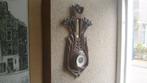 Antiek weerstation Barometer thermometer houtsnijwerk  R, Ophalen of Verzenden