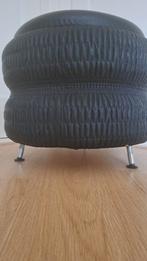 Vintage Kruk Poef Skay Leer met Opbergvak, Huis en Inrichting, Banken | Voetenbanken en Poefen, Minder dan 50 cm, N/A, Minder dan 50 cm