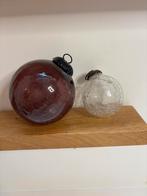 Vintage Heksenballen Craquelé Glas - Set van 2, Overige kleuren, Ophalen of Verzenden, Minder dan 50 cm, Glas