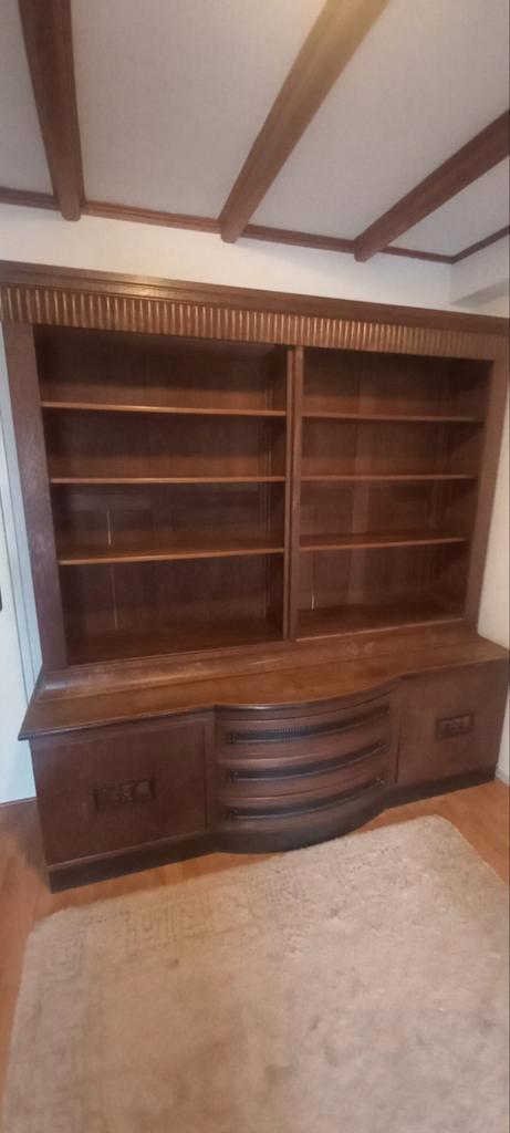 Antieke Heineken boekenkast met bureau, Huis en Inrichting, Kasten | Boekenkasten, Gebruikt, 200 cm of meer, 200 cm of meer, 50 tot 75 cm