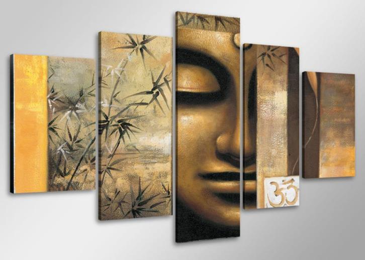 Nieuw * 5 Luik van Canvas * Buddha Boedha 50x100cm, Antiek en Kunst, Kunst | Schilderijen | Klassiek, Ophalen of Verzenden