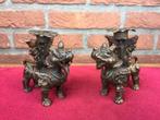 oude bronzen kandelaartjes, fabeldieren, Ophalen of Verzenden