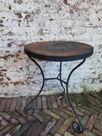 Ronde franse ijzeren bijzettafel/bistrotafel/allegonda, 45 tot 60 cm, Minder dan 55 cm, Metaal of Aluminium, Rond