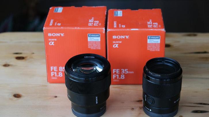 Sony FE 35mm F/1.8 and FE 85mm F/1.8 Prime lenses set, Audio, Tv en Foto, Fotografie | Lenzen en Objectieven, Zo goed als nieuw