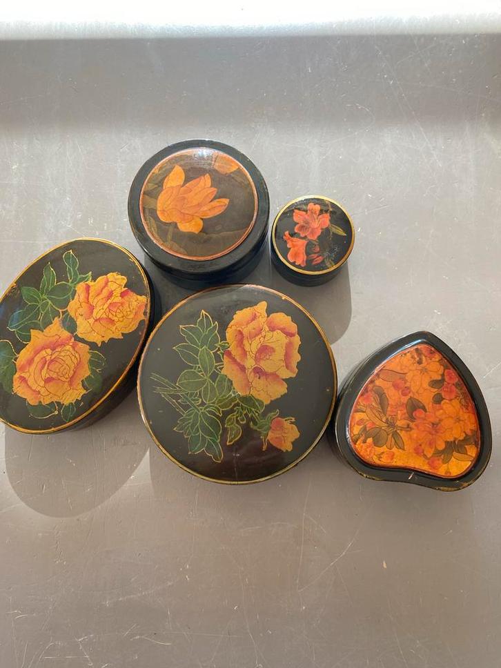 Set van 5 Palech-achtige Doosjes, Antiek en Kunst, Curiosa en Brocante, Ophalen of Verzenden