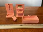 Rose plastic badkamer voor poppenhuis, Verzamelen, Poppenhuizen en Toebehoren, Ophalen of Verzenden, Gebruikt, Poppenhuis