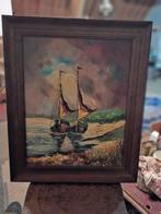 Olieverf Schilderij - Gesigneerd H.L. - Schepen, Antiek en Kunst, Ophalen of Verzenden