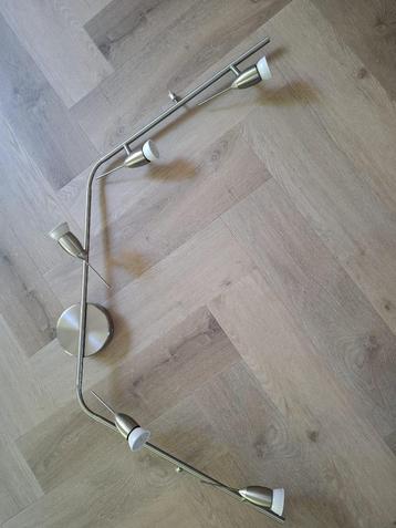 Zilveren plafondlamp met 5 spots, inclusief fittingen beschikbaar voor biedingen