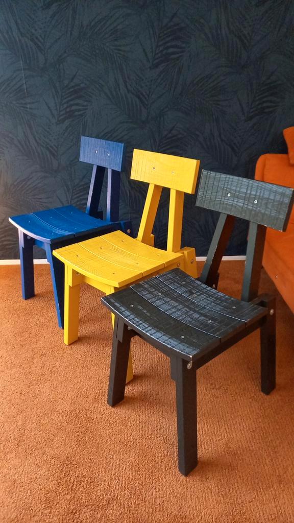 6 unieke IKEA meets Piet Hein Eek stoelen, Huis en Inrichting, Stoelen, Ophalen