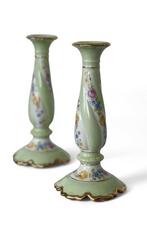 Limoges Porseleinen Kandelaars Frankrijk Vintage M.T Nicolas, Ophalen of Verzenden