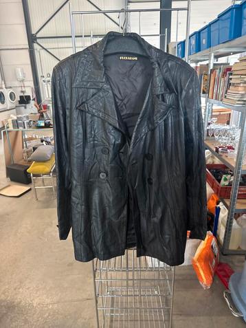 Zwarte Leren Jas Puck&Hans Vintage beschikbaar voor biedingen