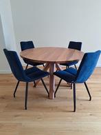 Mango houten ronde eettafel – in hoogte verstelbaar, Huis en Inrichting, Tafels | Eettafels, Ophalen, Rond, Zo goed als nieuw