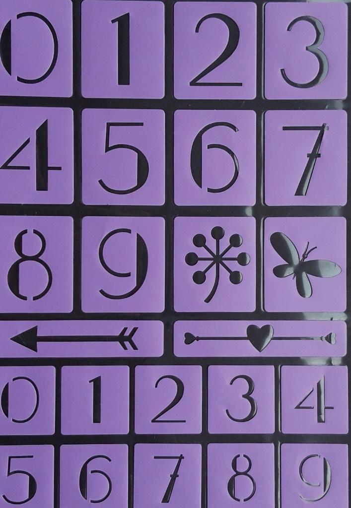 Stencil stickers A4 letters en figuren 03 paars NIEUW, Hobby en Vrije tijd, Kaarten | Zelf maken, Nieuw, Overige typen, Overige thema's
