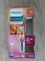 Philips dimmable LED E14 40W warm white, Huis en Inrichting, Lampen | Losse lampen, Nieuw, Ophalen of Verzenden, Doorzichtig glas