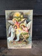 Oude kaart, kerst engelen met kindje jezus, Ophalen of Verzenden