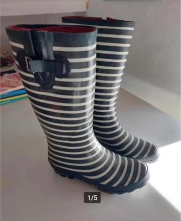 Joules Regenlaarzen Laarzen Regen Rain Boots Zwart Wit mt 40 beschikbaar voor biedingen