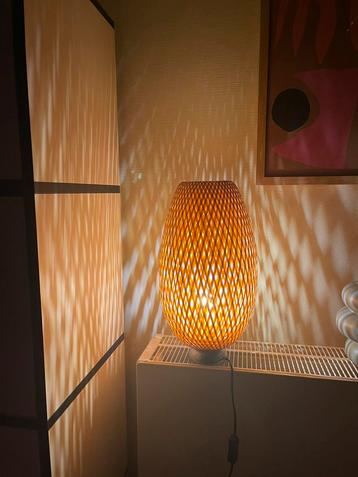 Ikea tafellamp lamp böja boja bamboo beschikbaar voor biedingen