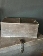 Oud frans blik met klep industrieel, Antiek en Kunst, Curiosa en Brocante, Ophalen of Verzenden