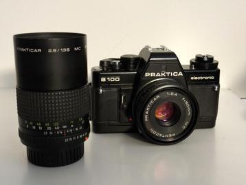 Mooie Praktica B100 met Prakticar 2.4/50mm, 2.8/135mm, PB beschikbaar voor biedingen