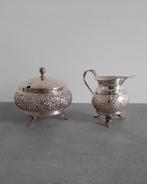 Douwe Egberts roomstel DE verzilverde set melk suiker room, Antiek en Kunst, Antiek | Goud en Zilver, Ophalen of Verzenden, Zilver