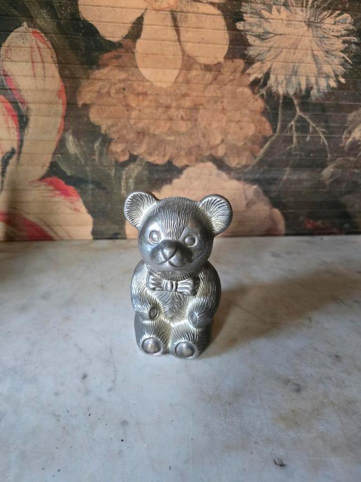 Verzilverde spaarpot beer nr1, Antiek en Kunst, Curiosa en Brocante, Ophalen of Verzenden