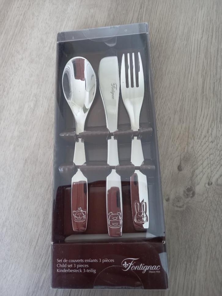 Nieuw! Fontignac kinderbestek dieren 3 delig, Huis en Inrichting, Keuken | Bestek, Nieuw, Bestekset, Rvs of Chroom, Vaatwasserbestendig