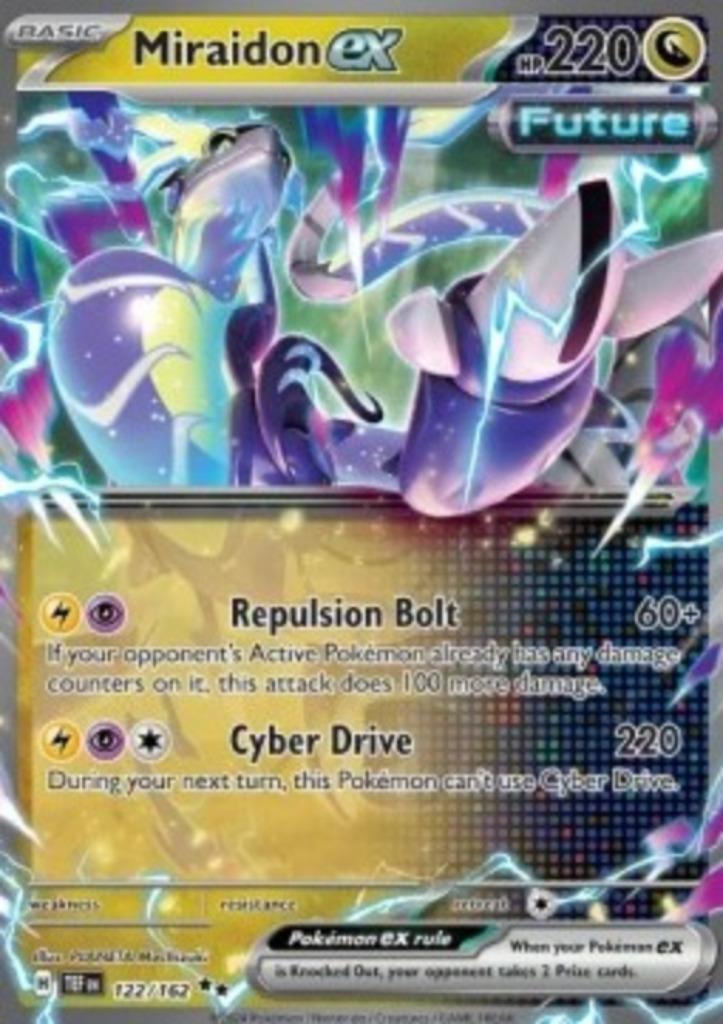 Miraidon ex #122 - TEF -Temporal Forces, Hobby en Vrije tijd, Verzamelkaartspellen | Pokémon, Zo goed als nieuw, Verzenden