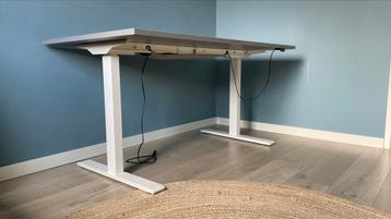 Ikea Rodulf grijs/wit electrisch zit/sta bureau, 140x80 cm beschikbaar voor biedingen