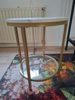 Mooi rond gouden tafeltje te koop, Ophalen, 50 tot 100 cm, Zo goed als nieuw, 25 tot 50 cm