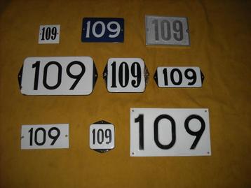 oud emaille huisnummer 109 ook 110 111 112 113 114 115 116 7 beschikbaar voor biedingen