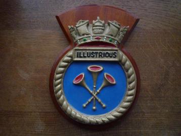 ROYAL NAVY SCHEEPSEMBLEEM  HMS ILLUSTRIOUS   beschikbaar voor biedingen