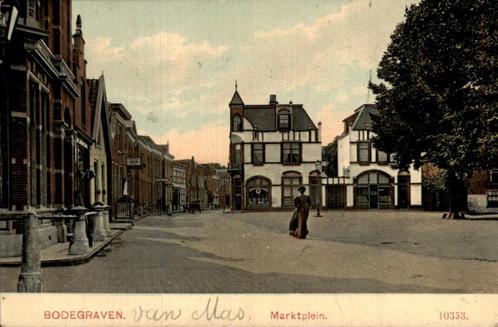 Bodegraven - Marktplein, Verzamelen, Ansichtkaarten | Nederland, Gelopen, Zuid-Holland, 1920 tot 1940, Ophalen of Verzenden