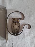 Goberg Hugo Berger uil wand ornament, gehamerd smeedijzer., Antiek en Kunst, Ophalen