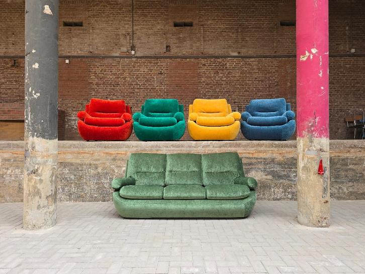 Nieuw! Retro Design 3-Zits Bank Excelsior | Vintage Sofa, Huis en Inrichting, Banken | Bankstellen, Gebruikt, Rechte bank, Driepersoons