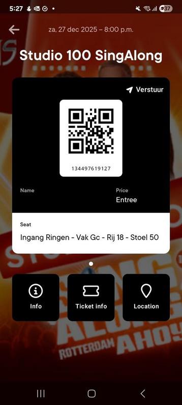 Studio100 sing-a-long ticket beschikbaar voor biedingen