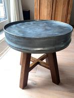 Bijzettafel vintage olievat, Huis en Inrichting, Tafels | Salontafels, Ophalen, 50 tot 100 cm, Rond, Zo goed als nieuw