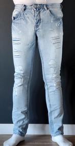 Lange lichtblauwe broek met gaten van FSBN - Maat 32-32, Maat 52/54 (L), Blauw, Ophalen of Verzenden, Zo goed als nieuw