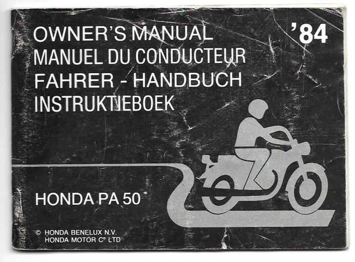 Honda PA50 handleiding bromfiets 1984 (7275z), Fietsen en Brommers, Handleidingen en Instructieboekjes, Zo goed als nieuw, Ophalen of Verzenden