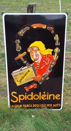 Spidoléine "La gran marca degli olii per Auto" emaille bord, Verzamelen, Merken en Reclamevoorwerpen, Ophalen, Reclamebord, .