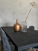 Zwarte eettafel crocostructuur  | TRENDY, Vijf personen of meer, Hotel-chique, Metaal, Rechthoekig
